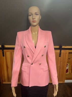 Zara Double-Breasted Pink Blazer